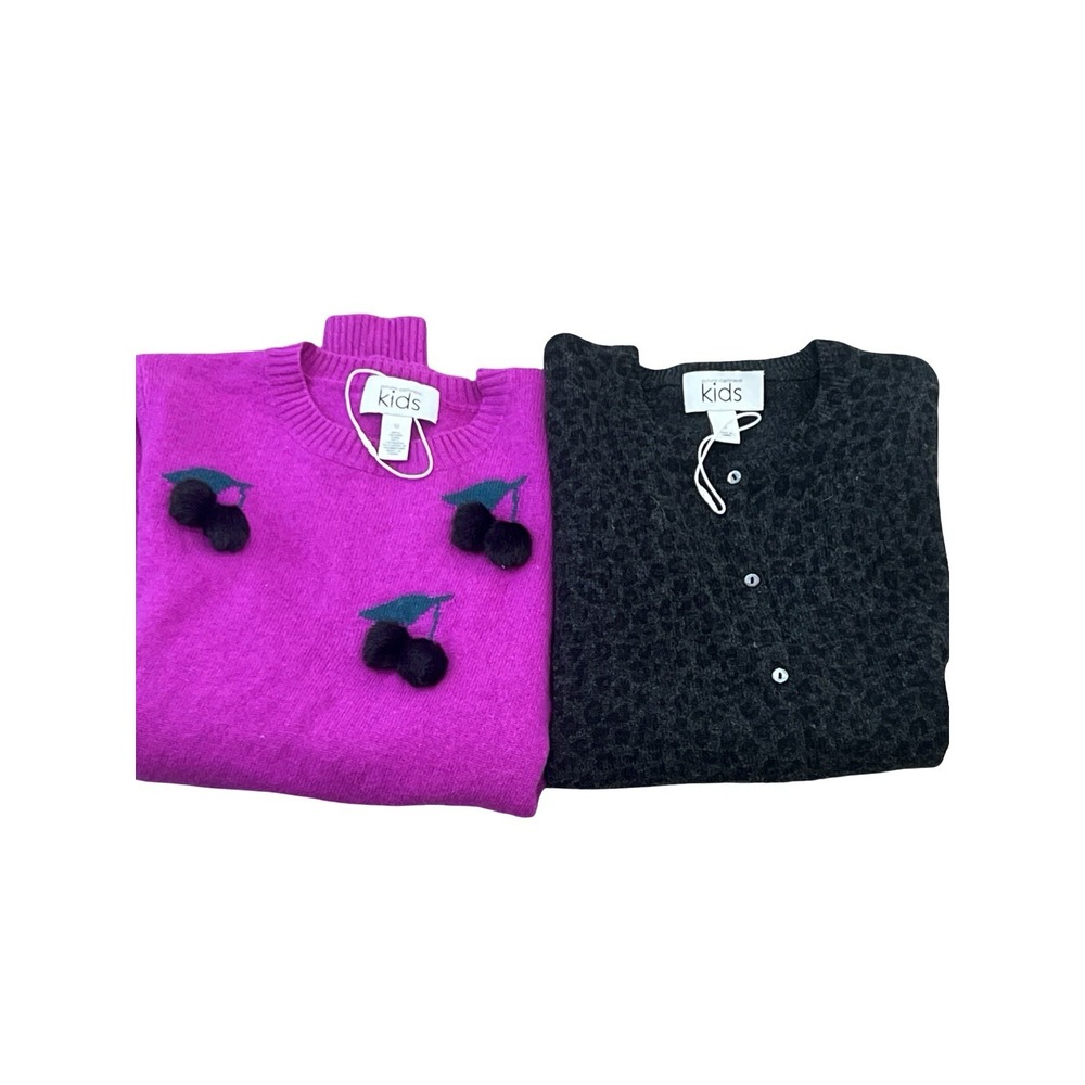 Autumn Cashmere Kids Girls 12 Lot Sweater Fur Cherry Leopard Cardigan bogo